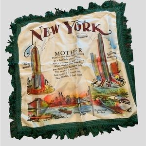 Silk Pillow Case Cover New York Vintage Rare Mother Poem